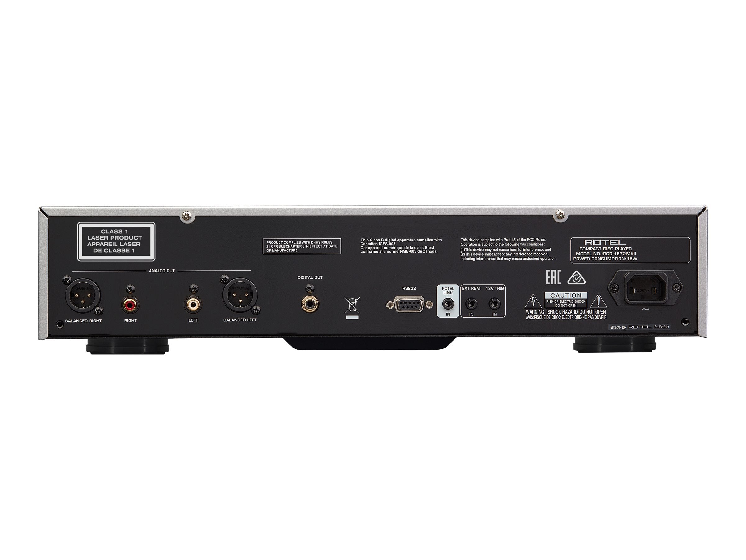Rotel RCD 1572MKII CD Player - High-End Audio CD Player with DAC, USB Input & Headphone Output for Audiophiles | Perfect for Home Theater & Music Listening