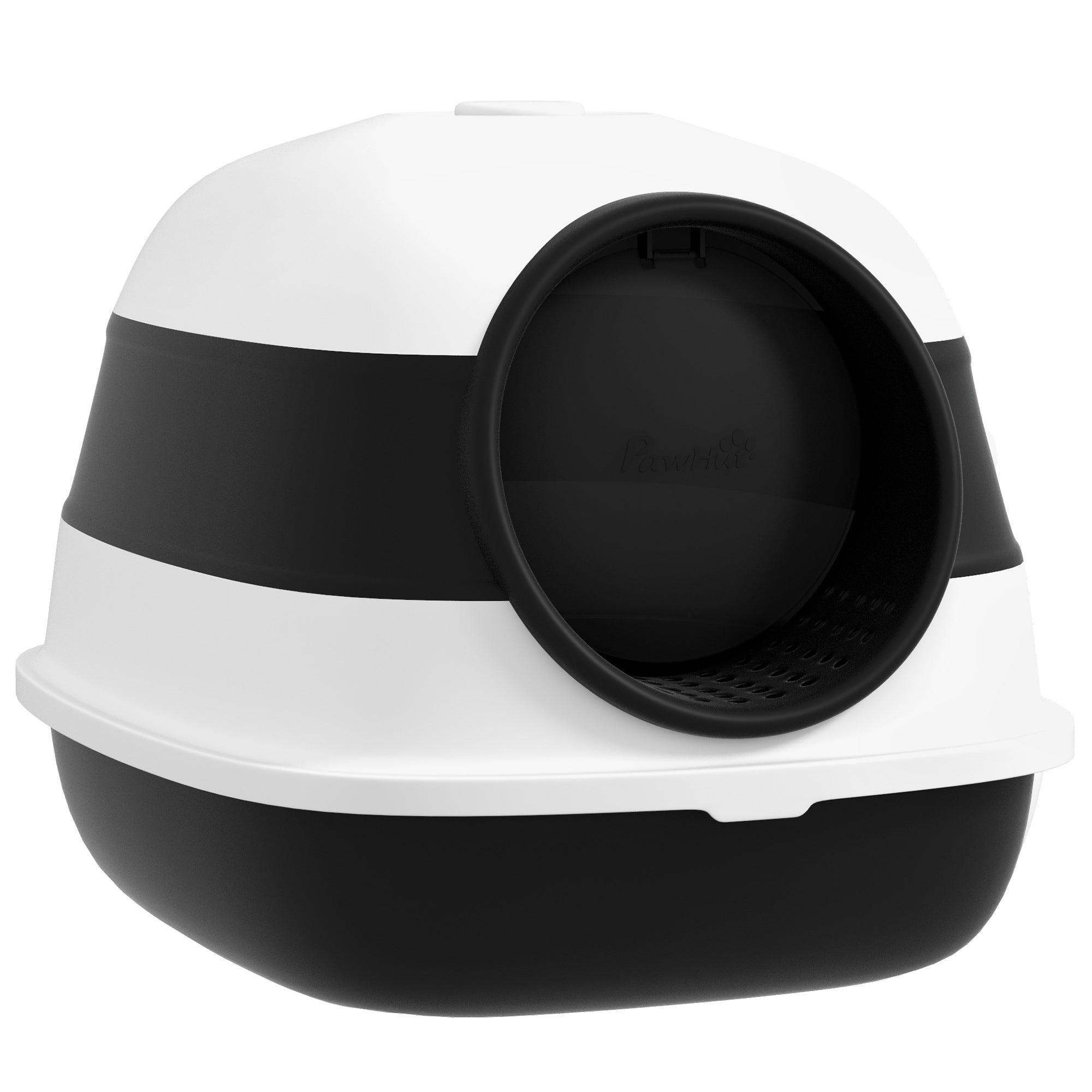 Best Covered Cat Litter Box with Lid - Large High-Sided Design, Built-in Air Freshener, Dual Entry Doors | Foldable & Easy to Clean | White & Black Options | Perfect for Small Spaces & Odor Control