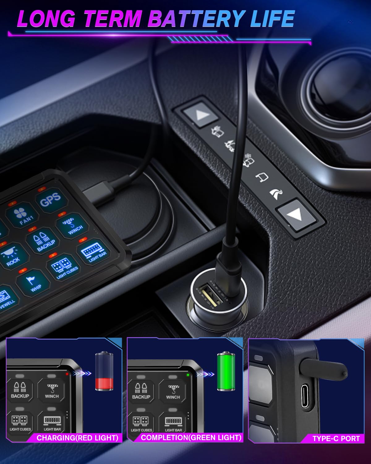12 Gang Wireless Switch Panel Remote Control - 165FT Range, 5-Level Brightness, Solid State Relay - for Off-Road Trucks, SUVs, UTVs & RVs | Perfect for Camping, Overlanding & Vehicle Customization