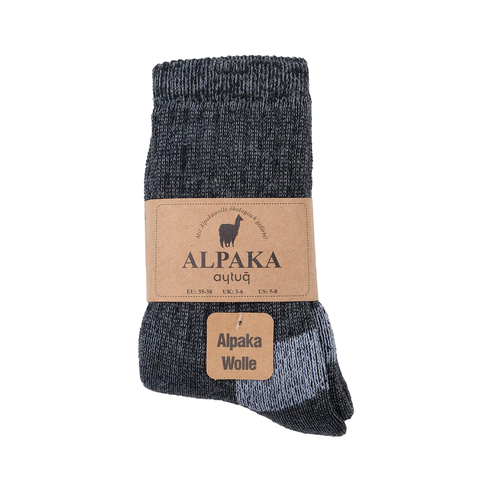 Premium Alpaca Wool Socks for Men & Women - Thermal Winter Socks with Cushioned Terry Interior - 1 Pair - Perfect for Hiking, Skiing & Cold Weather Comfort