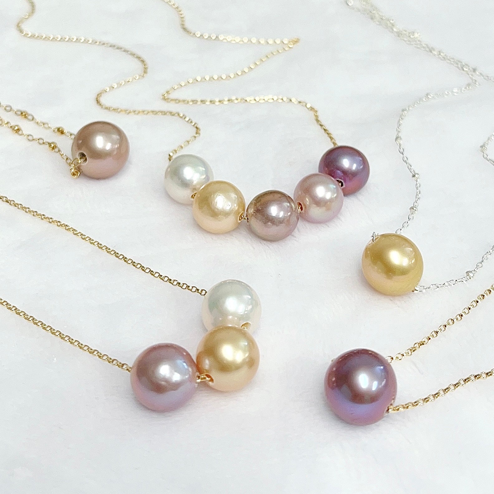 KRISTI Gold South Sea & Edison Pearls Necklace (N404) - Elegant Pearl Jewelry for Women, Perfect for Weddings, Parties & Special Occasions