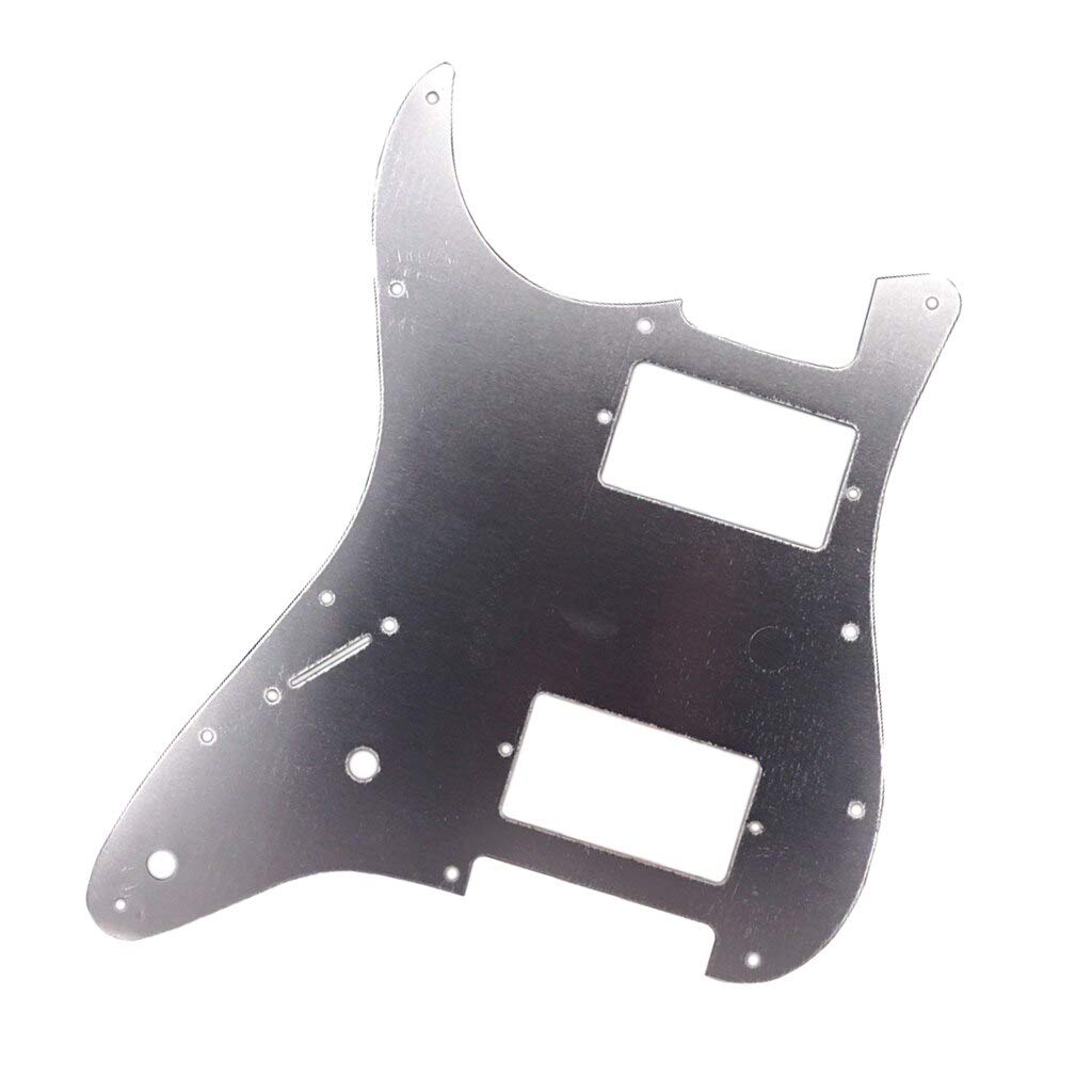Aluminum Alloy HH Guitar Pickguard Scratch-Resistant Plate for Strat ST Electric Guitar - Silver | Replacement Part for DIY Guitar Repair & Customization | Perfect for Rock, Blues & Stage Performances