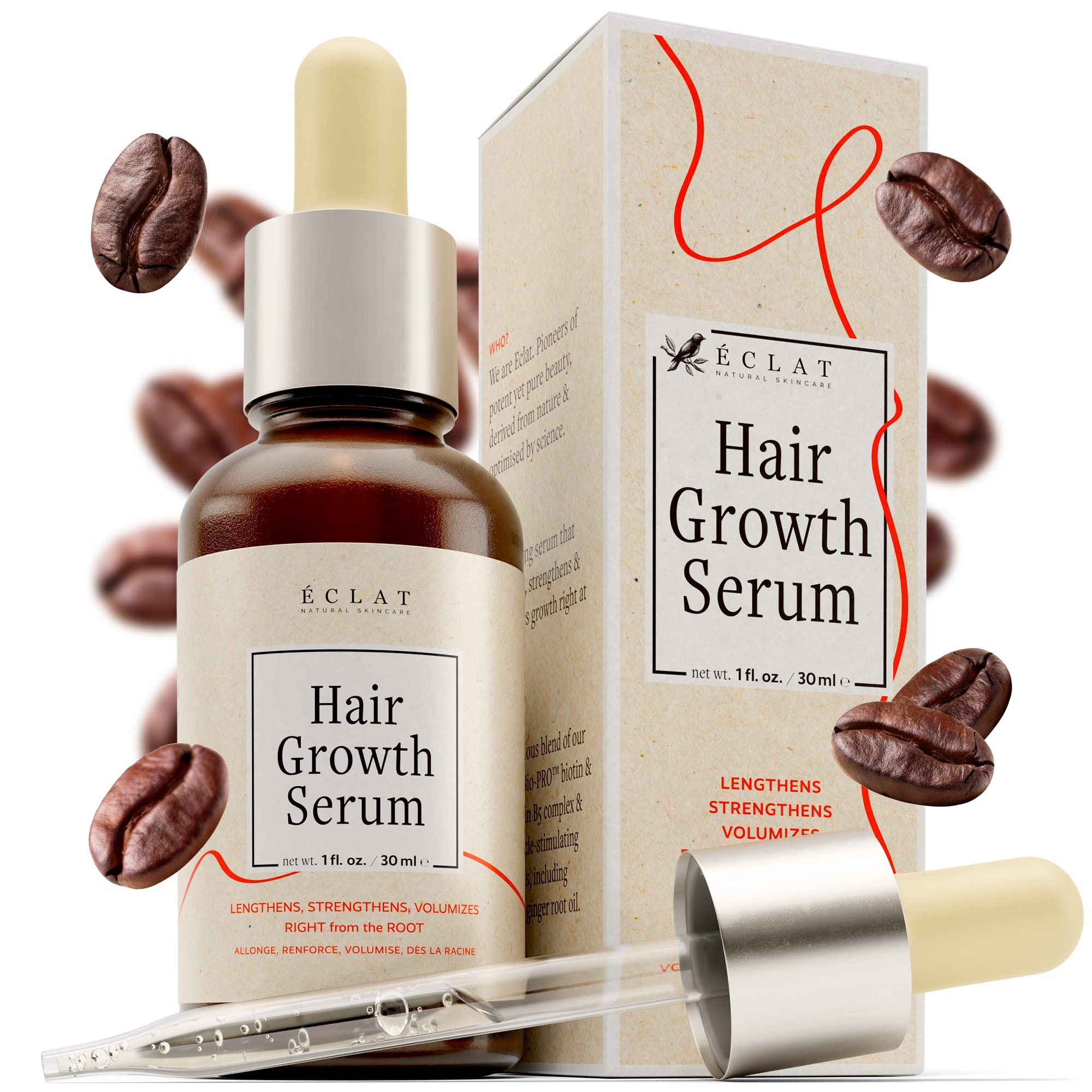 Biotin Hair Growth Serum for Dry Damaged & Frizzy Hair - Sulfate Free Vegan Anti-Frizz Treatment Oil for Men & Women - Perfect for Daily Use, Salon Styling & Heat Protection