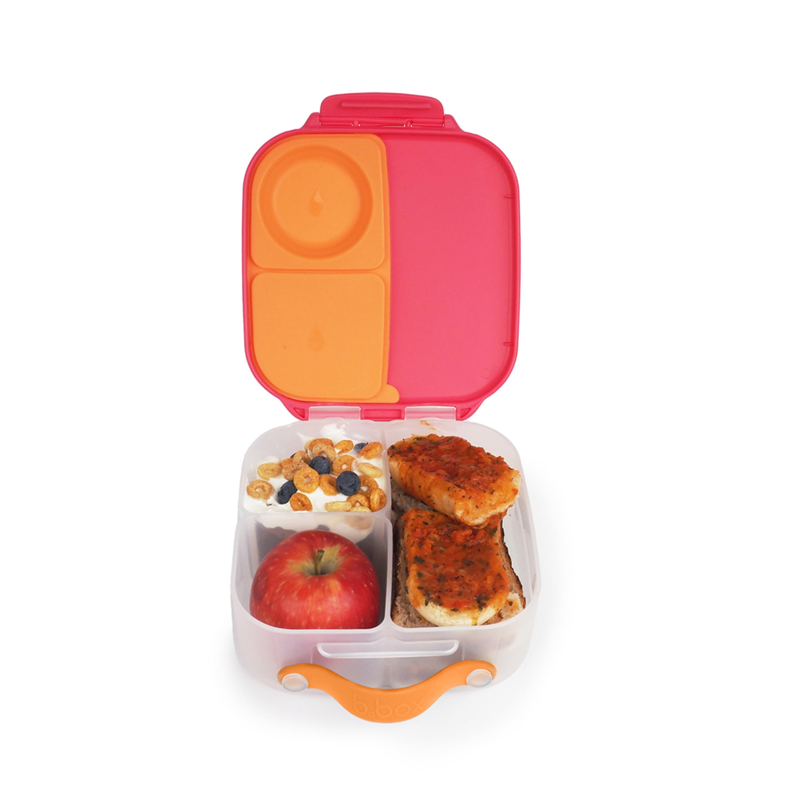 b.box Mini Kids Lunch Box - Lightweight Bento Box with 2 Leak-Proof Compartments | BPA-Free School Lunch Container for Ages 3+ | Perfect for School, Picnics & Travel (Strawberry Shake, 4.25 Cup Capacity)