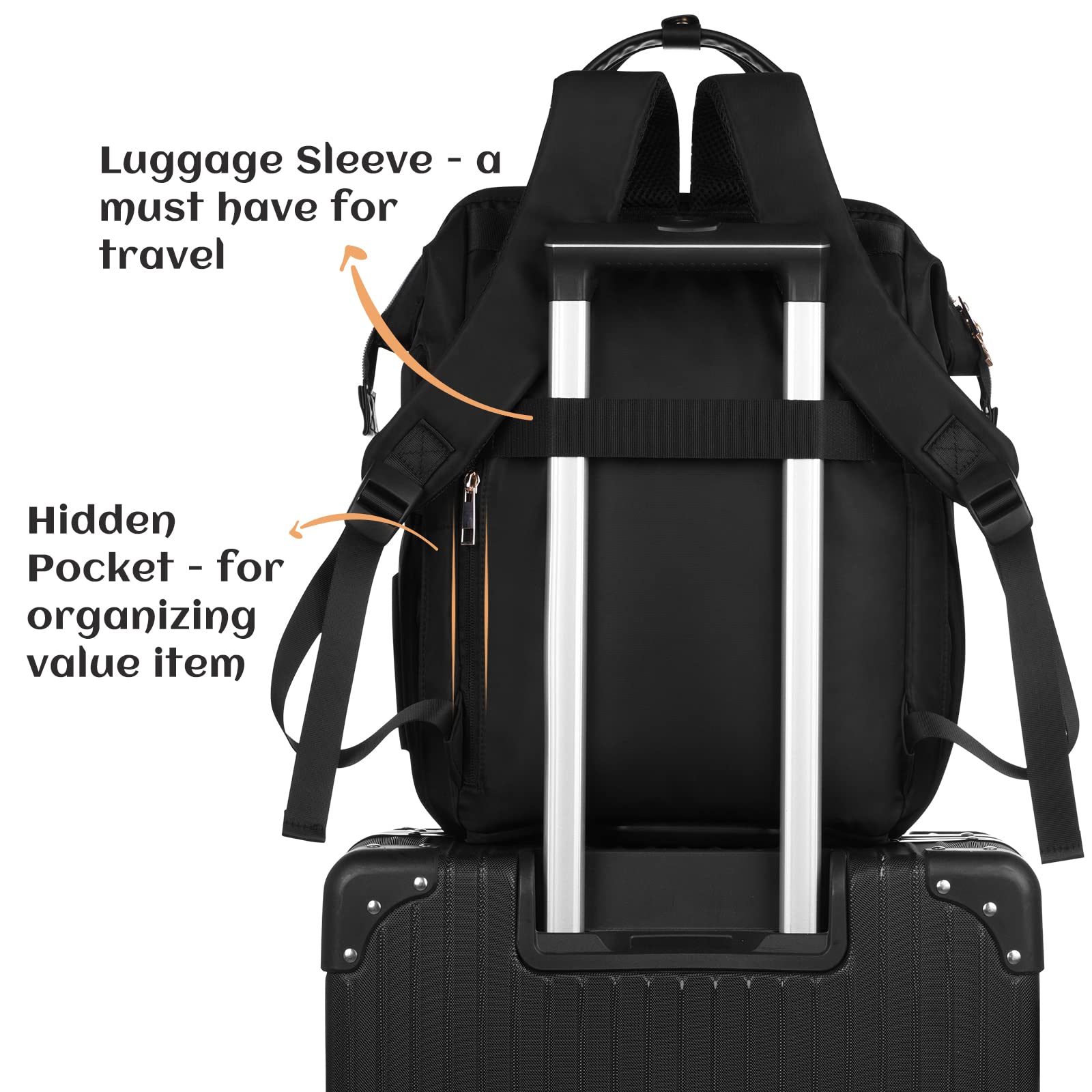 RJEU Women's Laptop Backpack - Anti-Theft Waterproof Travel Backpack for Work, School & College - Perfect for Teachers, Students & Commuters - Great Gift Idea for Business & Daily Use