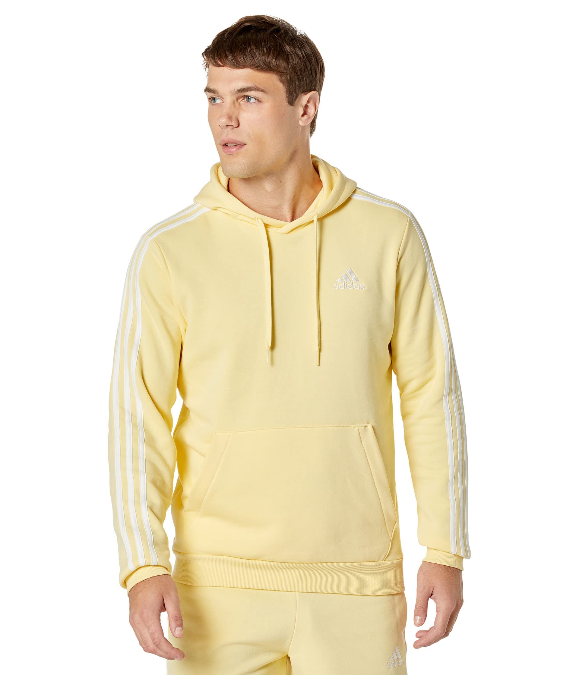 Adidas Men's Standard Essentials Fleece 3-Stripes Hoodie - Comfortable Athletic Pullover for Gym, Running & Casual Wear