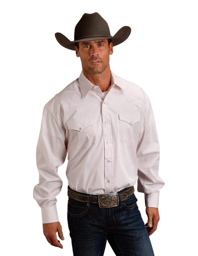 Stetson Men's Snap Check Shirt - Classic Plaid Western Shirt with Pearl Snap Buttons for Casual Wear & Outdoor Activities | Ranch, Rodeo & Country Style Fashion