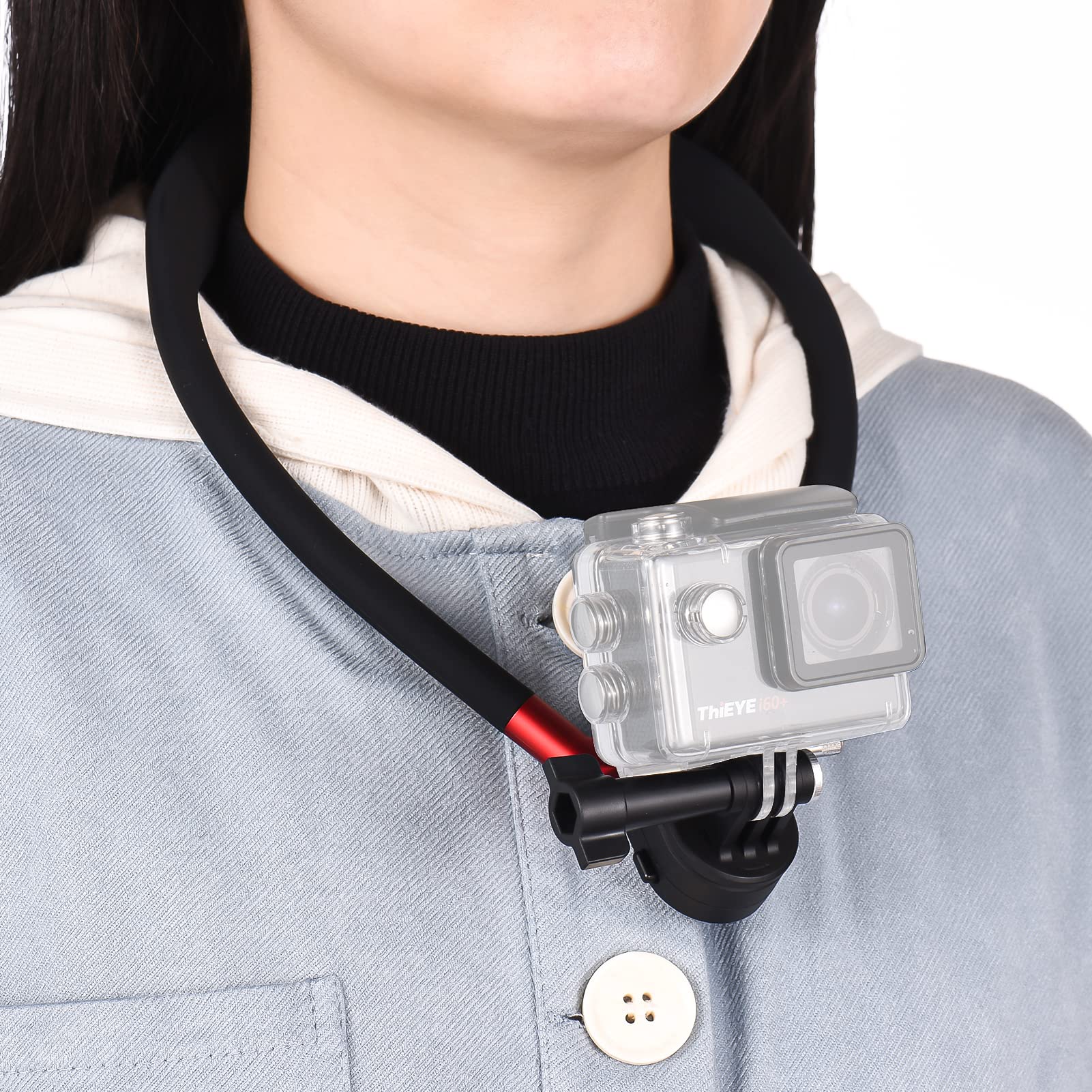 Andoer Sports Camera Neck Mount - Adjustable Chest Harness for Smartphones & Action Cameras - Compatible with GoPro Hero 11/10/9/8 & iPhone 14/13/12/11 - Perfect for Running, Cycling, Hiking & Outdoor Adventures