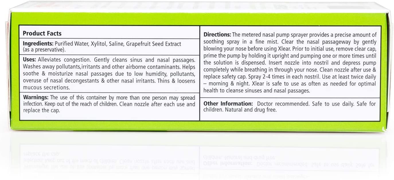 Xlear Nasal Spray with Xylitol - Natural Saline Nasal Moisturizer for Adults & Kids - 1.5 fl oz (12 Pack) - Relieves Dry Nose, Allergies & Sinus Congestion - Perfect for Travel, Cold Season & Daily Nasal Care