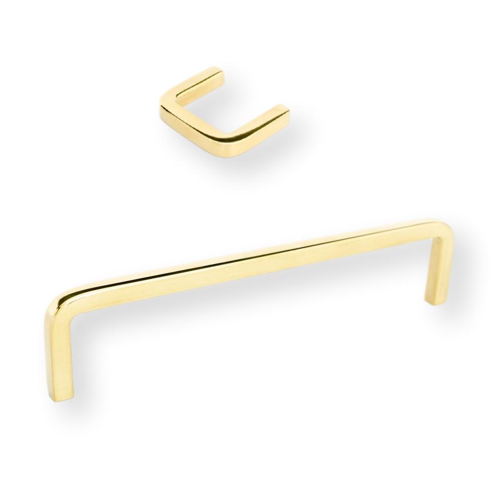 Vintage Style Unlacquered Polished Brass Cabinet Knobs and Drawer Pulls - Handcrafted Hardware for Kitchen Cabinets, Dressers & Furniture (Set of 10) - Perfect for Farmhouse, Industrial & Rustic Home Decor