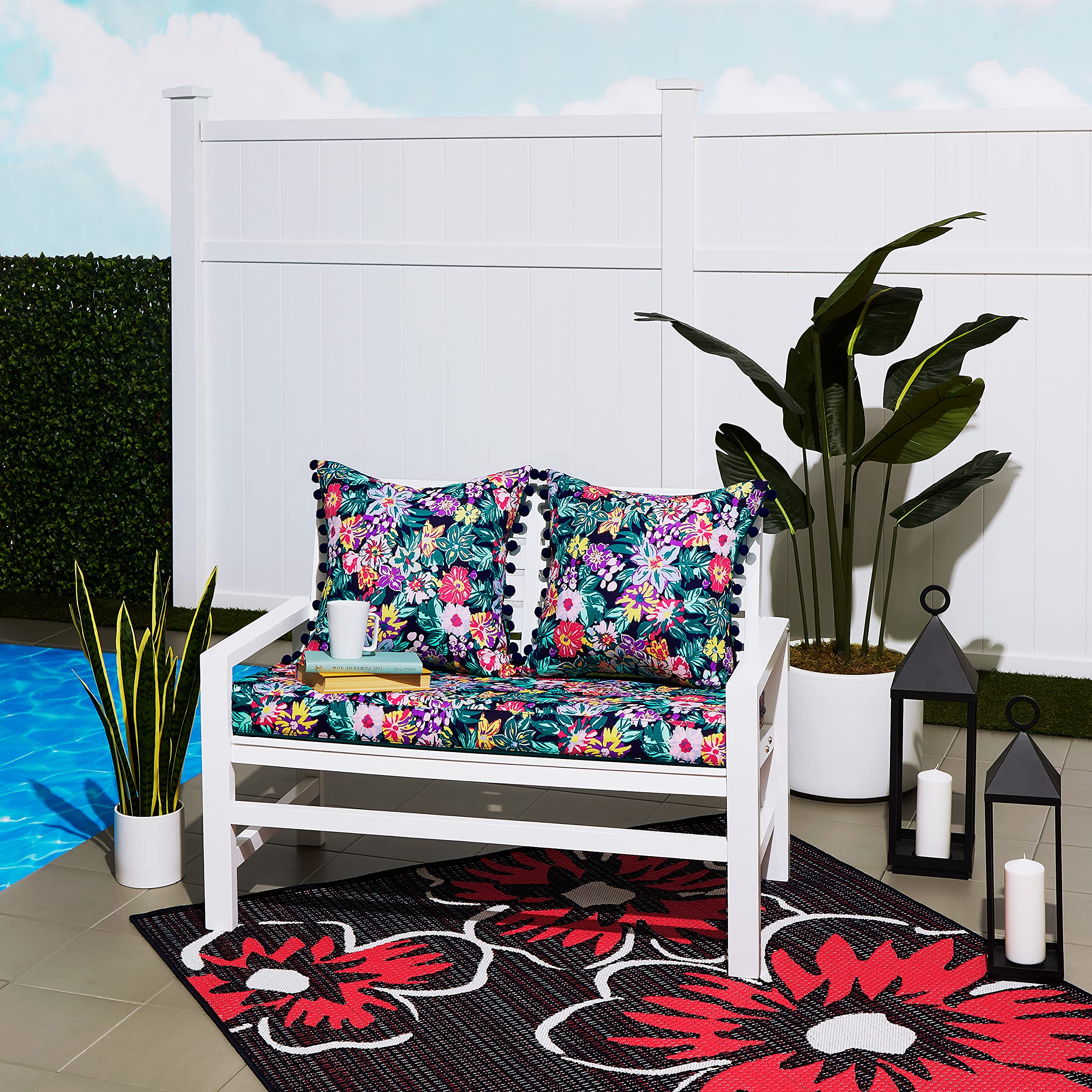 Vera Bradley Water-Resistant Patio Bench Cushion 54