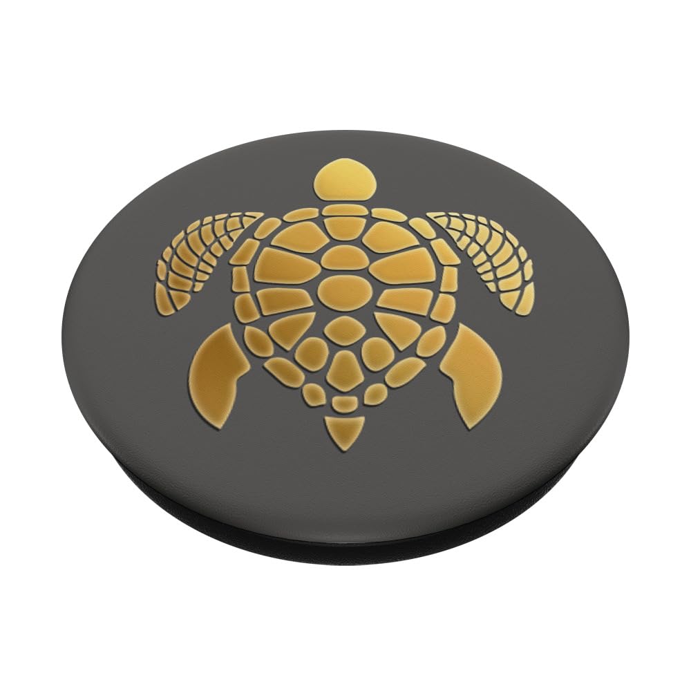 Light Yellow Turtle Phone Grip with Dark Grey PopSocket - Matching Adhesive PopGrip for Secure Hold, Perfect for Everyday Use, Commuting, and Travel