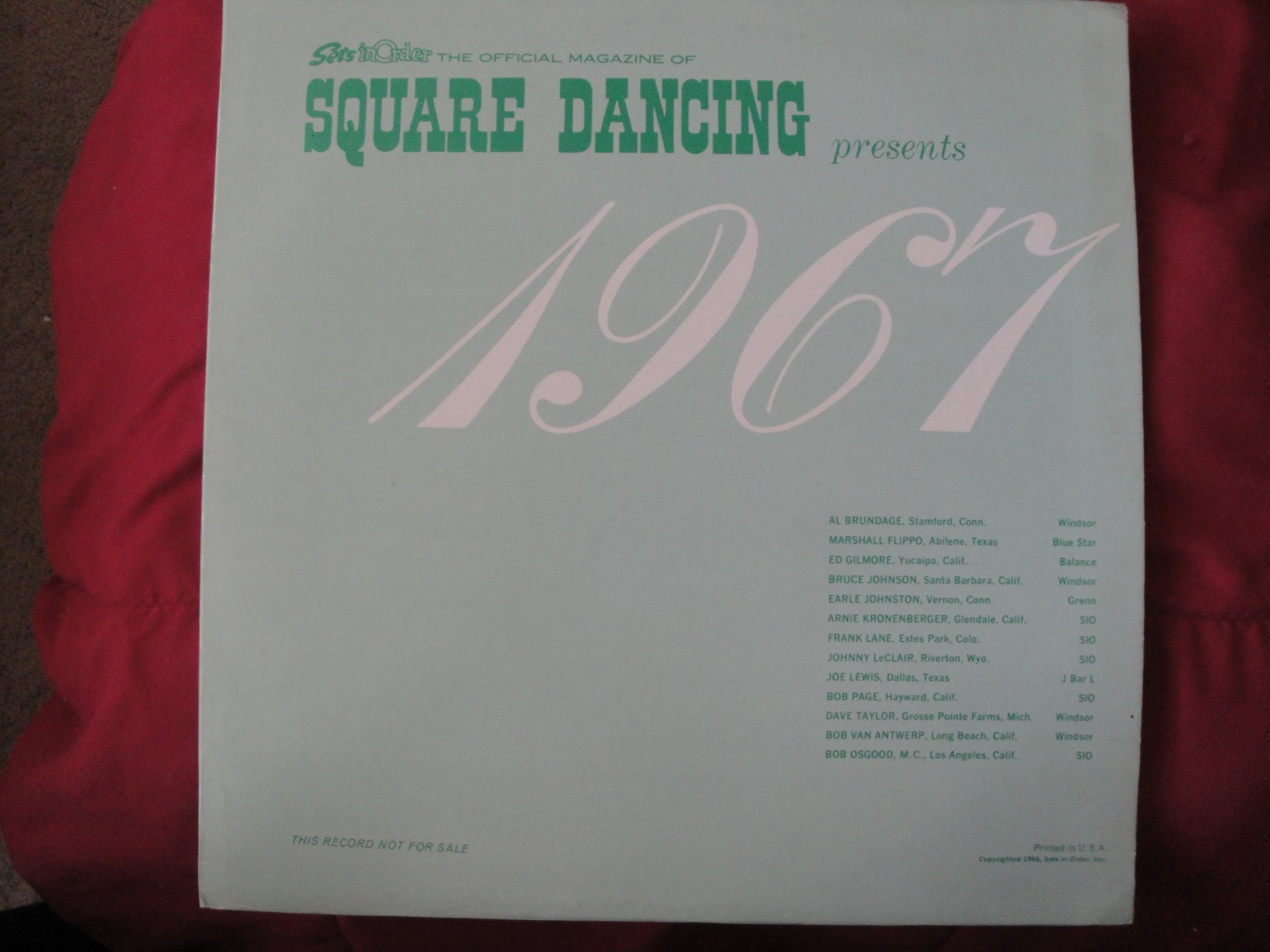 1967 Square Dance Callers Vinyl LP Record - Vintage Square Dancing Music Collection | Perfect for Dance Enthusiasts & Retro Music Lovers