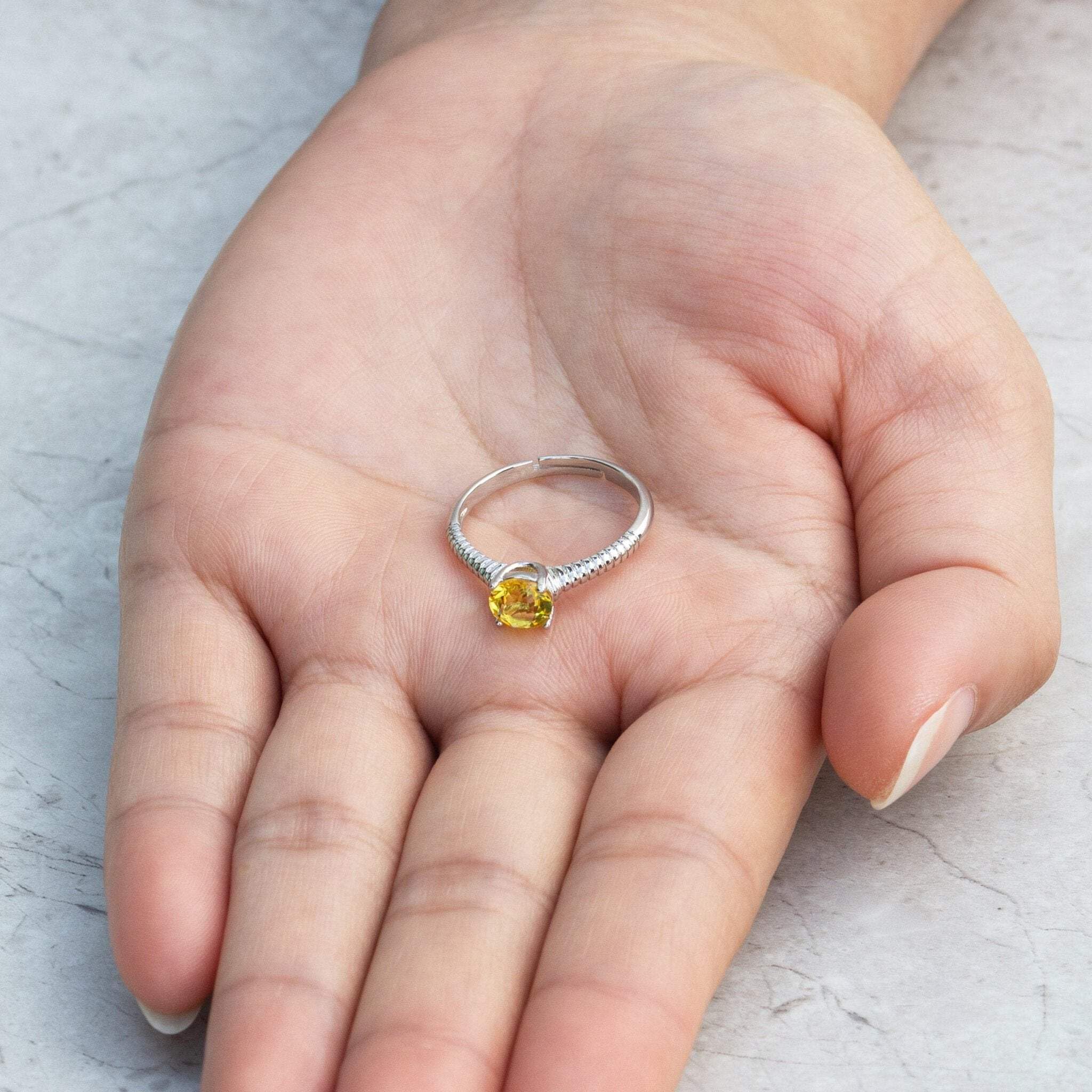 Topaz Birthstone Ring with Zirconia for November Birthdays & Gifts