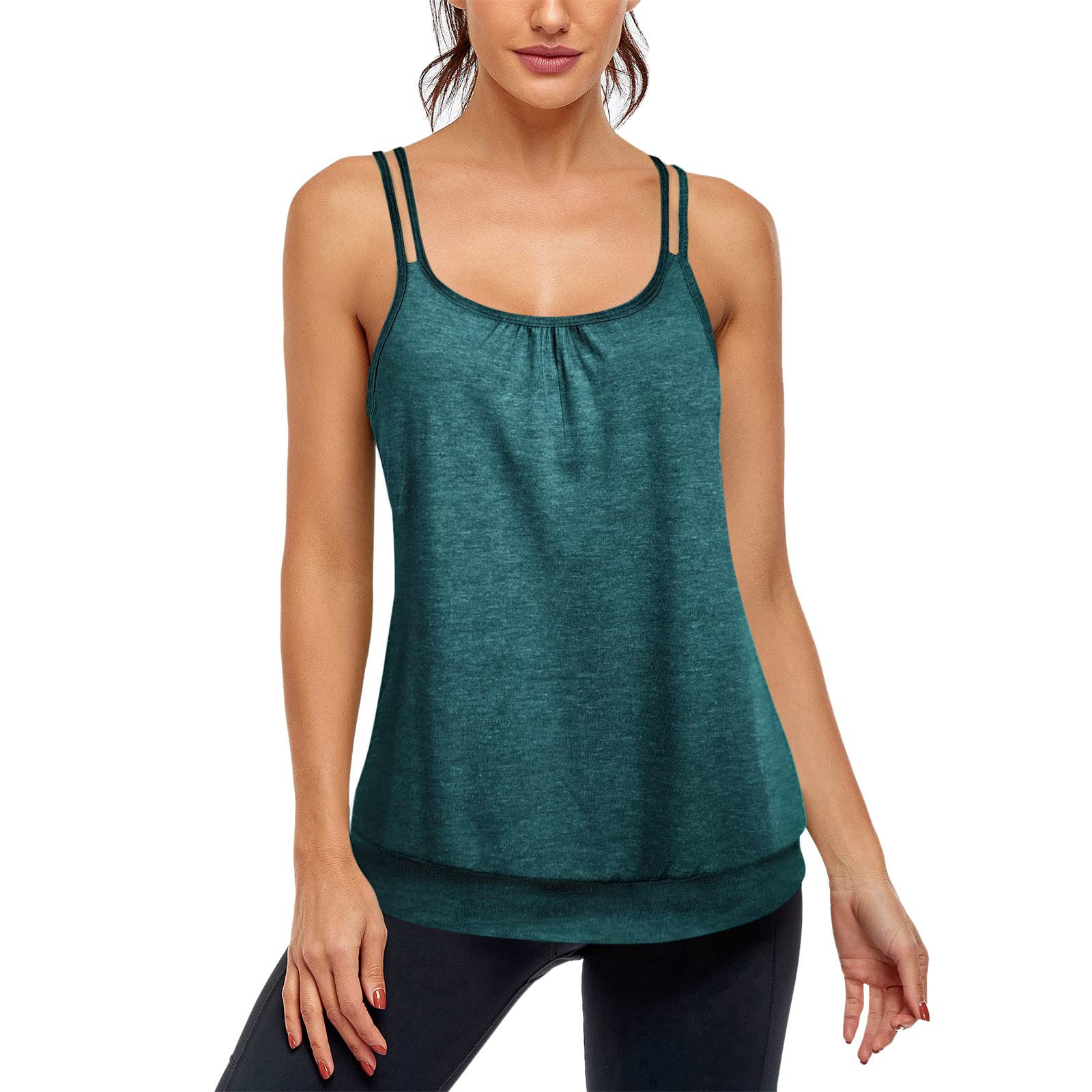 Women's Casual Sleeveless Tank Tops - Loose Fit Scoop Neck Spaghetti Strap Blouse for Workout, Yoga & Summer Outfits | Breathable Comfort for Gym, Beach & Daily Wear