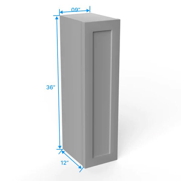 36 Inch Wall Cabinet - 9W x 36H x 12D Grey Shaker Style Bathroom Storage Cabinet for Small Spaces | Perfect for Bathroom, Kitchen, Laundry Room Organization