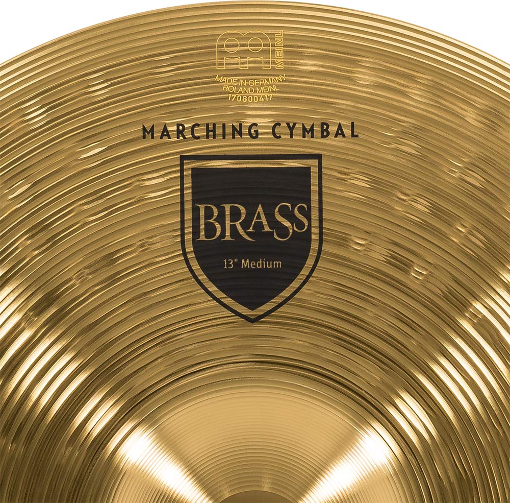 Meinl 13” Marching Cymbal Pair with Straps - Brass Alloy Traditional Finish - German-Made Professional Percussion Instrument - 2-Year Warranty (MA-BR-13M) - Perfect for Marching Bands, Drum Corps & Live Performances