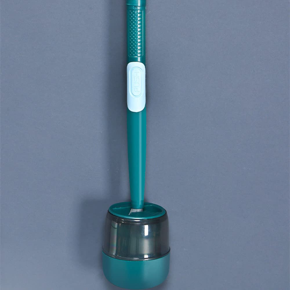 Wall Mounted Silicone Toilet Brush with Holder - Long Handle Bathroom Cleaning Brush Set, No Splash Household Cleaning Tool for Toilet, Sink & Shower
