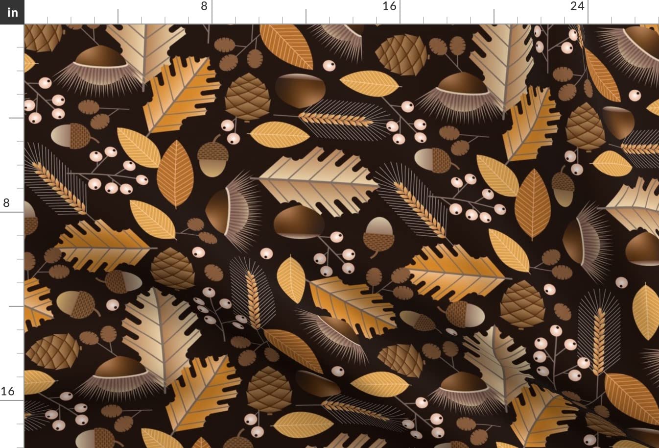 Geometric Autumn Botanical Printed Minky Fabric Fat Quarter - Soft Plush Fabric for Sewing Baby Blankets, Quilt Backing & DIY Crafts - Perfect for Nursery Decor, Home Decor & Gift Making