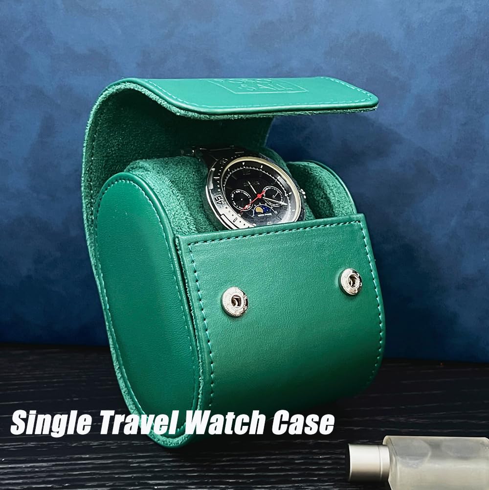Premium Leather Watch Roll Travel Case for Men & Women - Single Watch Storage Organizer & Display Box - Perfect for Travel, Business Trips & Watch Collection Organization