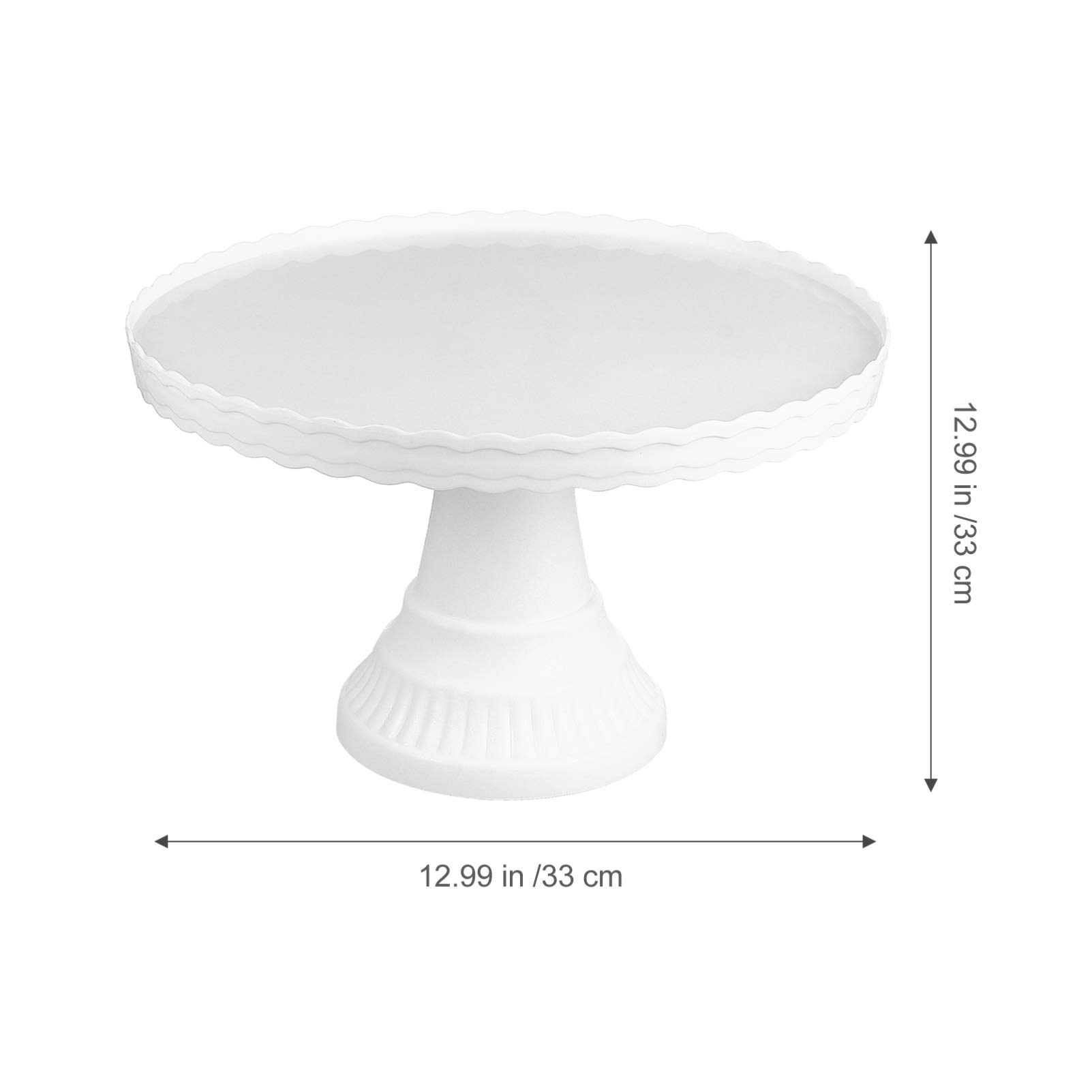 DOITOOL 12-Inch Plastic Cake Stand with Removable Tray - Decorative Dessert Display for Cupcakes, Pastries, and Treats - Perfect for Weddings, Parties, and Bakery Storage (White)