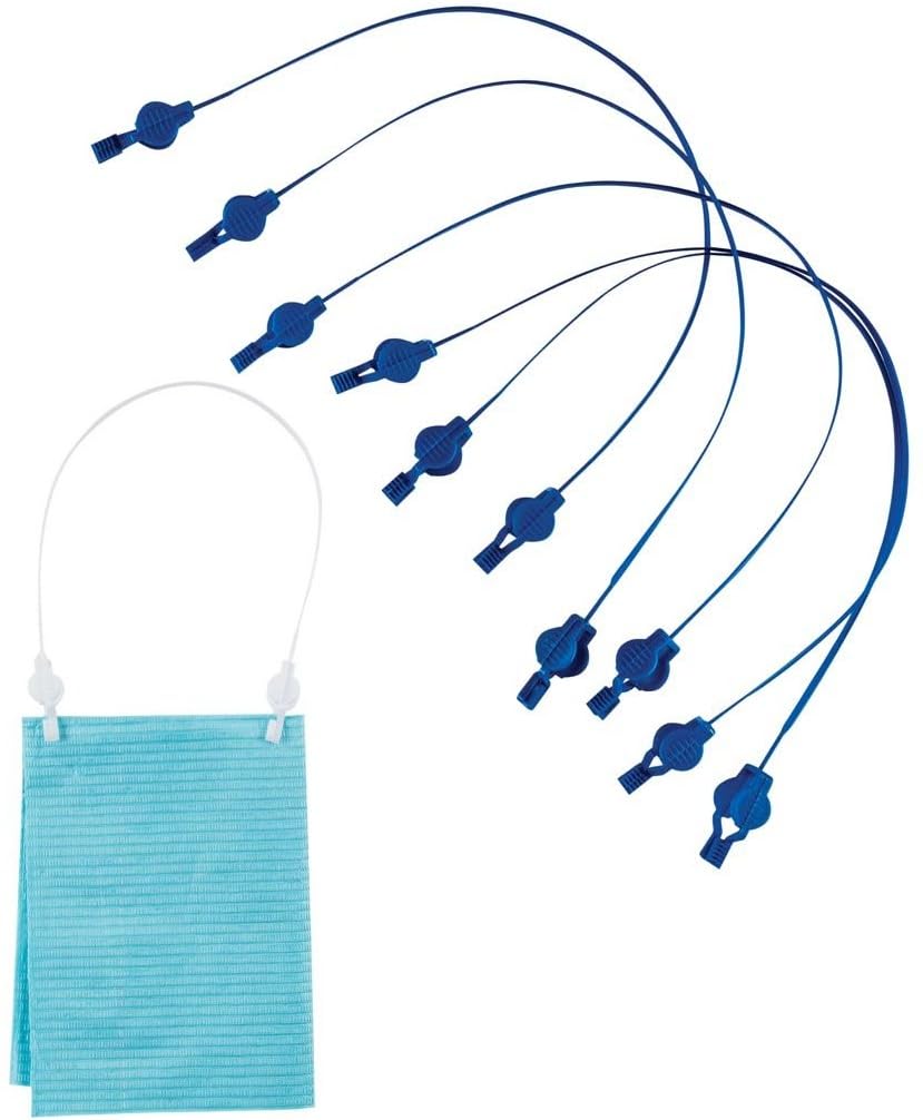 24pcs Blue Disposable Dental Bib Clips for Dentist Office Use