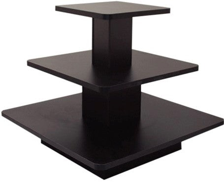 3-Tier Display Tables for Retail & Boutique - Black, White & Maple Finish | Oval, Rectangle & Square Options | Perfect for Clothing, Jewelry & Accessory Showcase