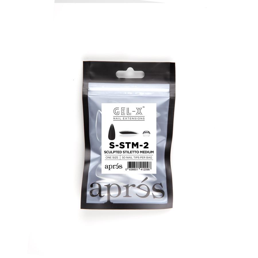 Apres Gel X Sculpted Stiletto Medium Refill Tips - Size #00 & #9 - Professional Nail Extension Kit for Salon & Home Manicures, Perfect for Gel Nail Art & Long-Lasting Wear