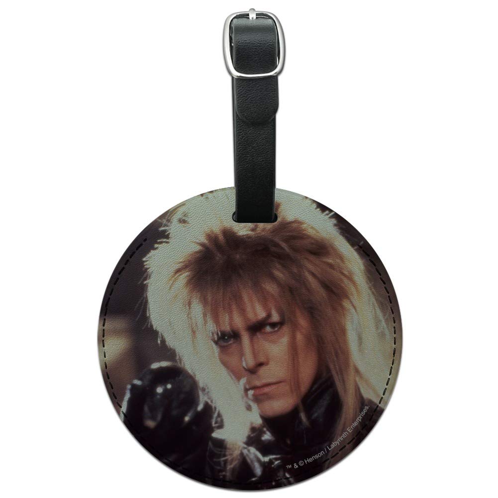 Labyrinth Goblin King Crystal Ball Leather Luggage Tag - Vintage Round ID Card Holder for Travel Bags & Suitcases - Perfect for Cosplay, Gift & Fantasy Themed Accessories