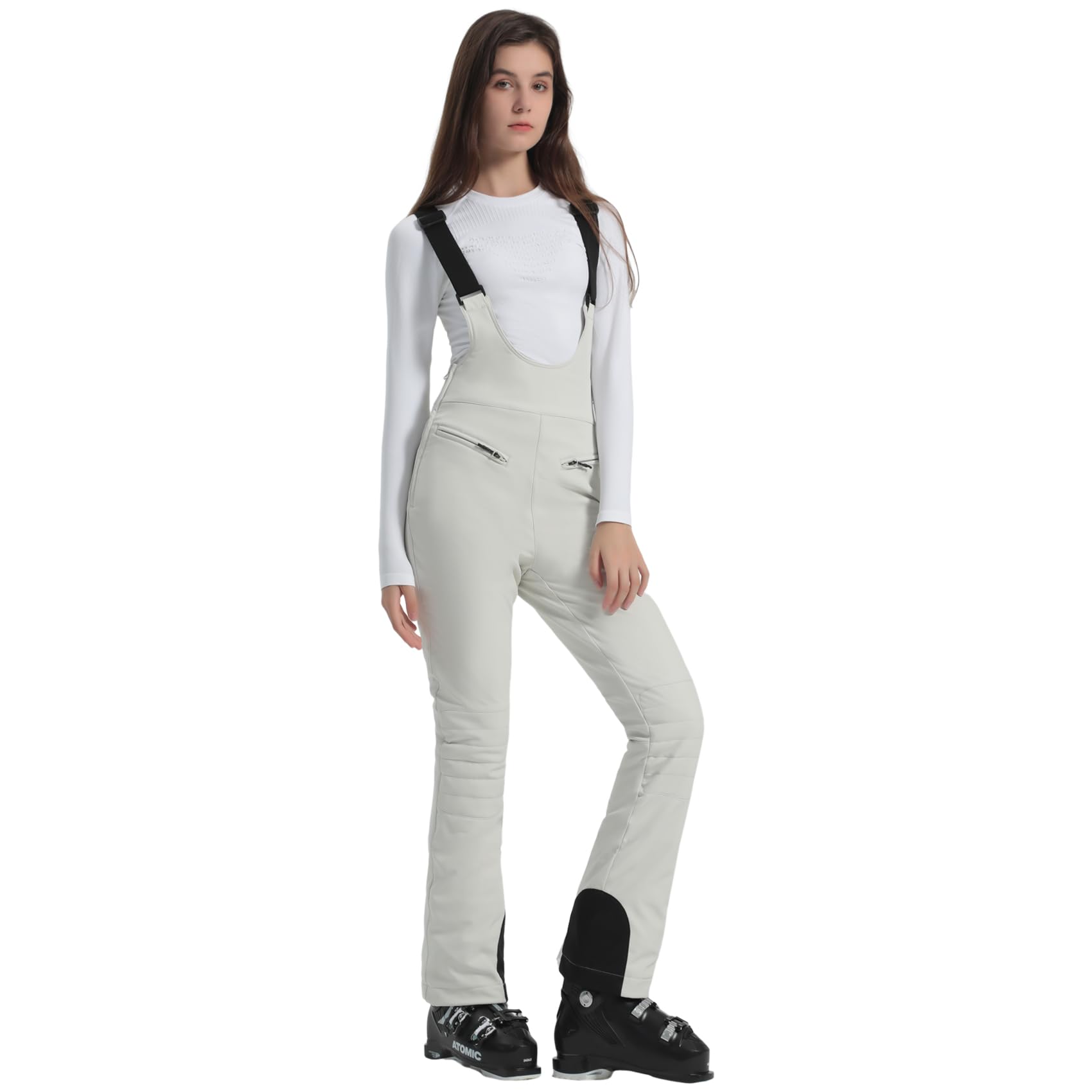 GSOU SNOW Women's Ski Bib Overalls - Insulated Waterproof Snow Pants for Skiing & Snowboarding - Windproof Thermal Winter Snowboard Gear for Cold Weather Adventures