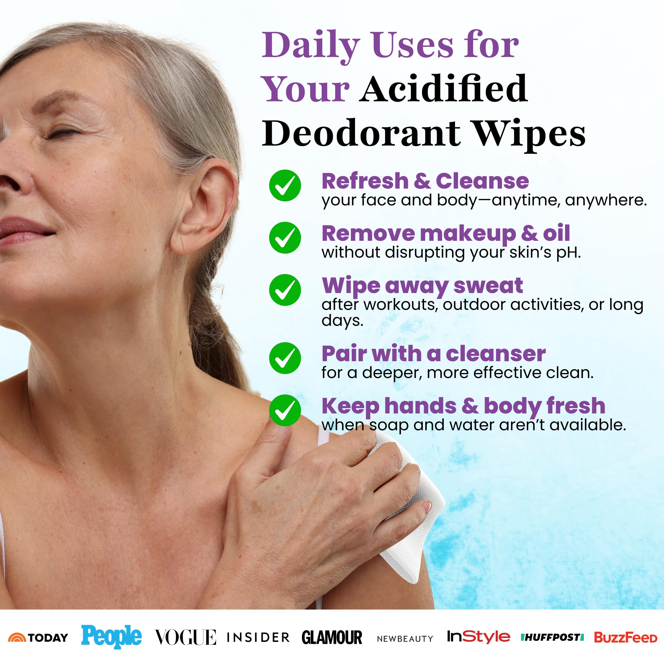 Zero Trace Travel Deodorant Wipes - 60 Count | 24-Hour Odor Control | Aluminum-Free & Hypoallergenic | Unscented Freshness for Women & Men | Individually Wrapped Underarm & Body Wipes | Perfect for Gym, Travel, Camping & On-The-Go Freshness