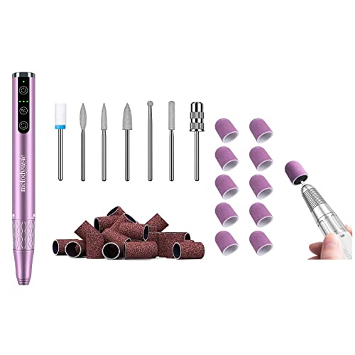 MelodySusie Professional Cordless Nail Drill Kit - Electric Nail File with 10 Sanding Bands for Manicure & Pedicure | Perfect for Home Salon, Nail Art & DIY Nail Care