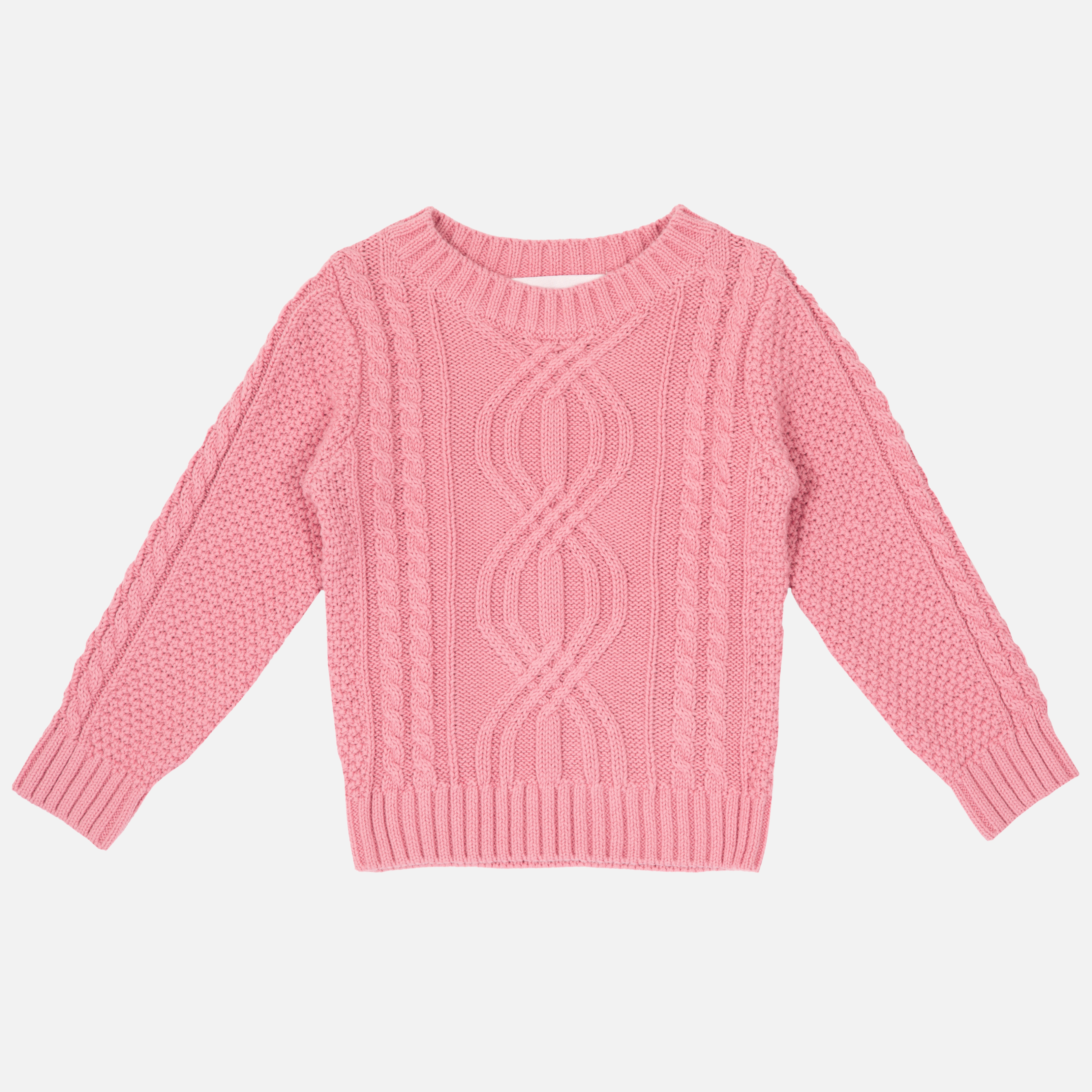 Women's Pullover Knit Sweater - Soft Berry Blossom Color, Cozy Winter Casual Wear for Office & Outings