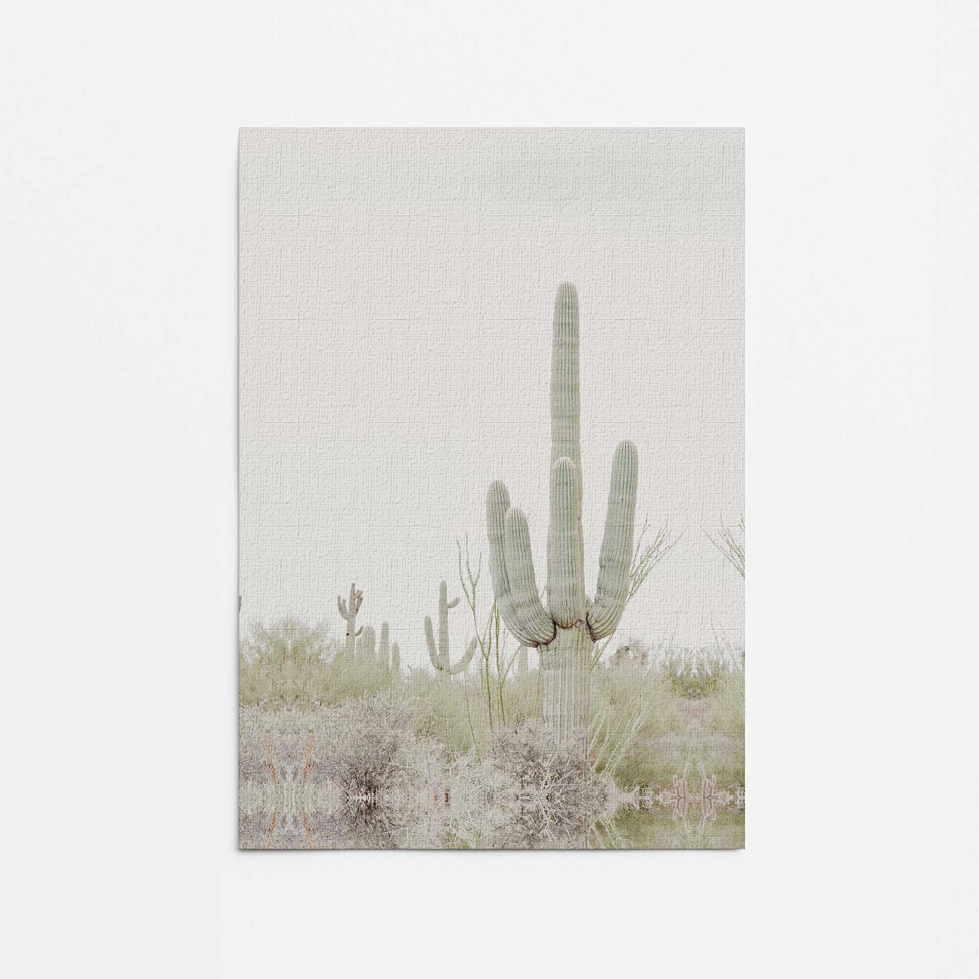 Desert Cactus Wall Art - Hand Painted Canvas Print for Home & Office Decor - Perfect for Living Room, Bedroom, or Southwestern Style Interior Design