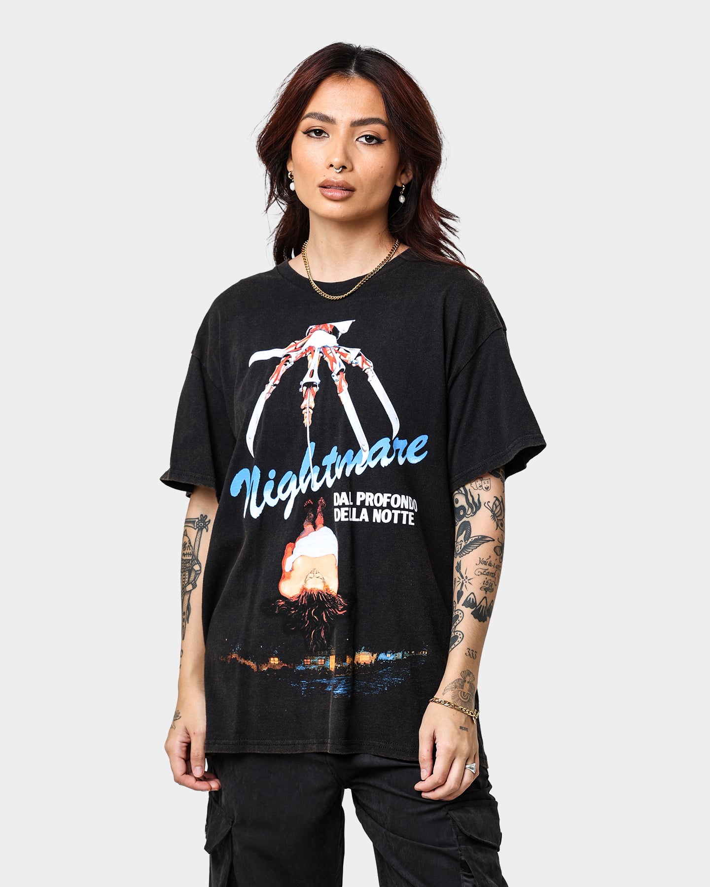 Vintage A Nightmare on Elm Street T-Shirt - Black Wash Retro Horror Movie Tee for Fans & Collectors | Perfect for Halloween, Cosplay & Casual Wear