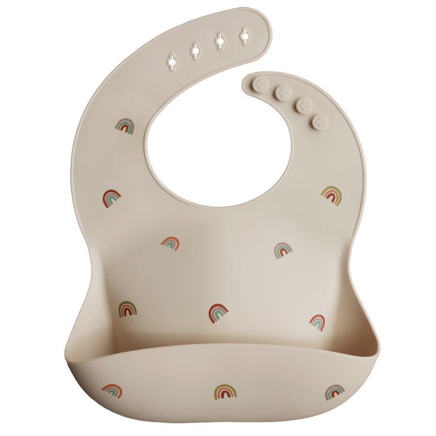 Mushie Silicone Baby Bib - Soft, Durable & Waterproof Feeding Bib for Infants & Toddlers - Rainbow Color - Perfect for Mealtime, Snacks & Messy Play