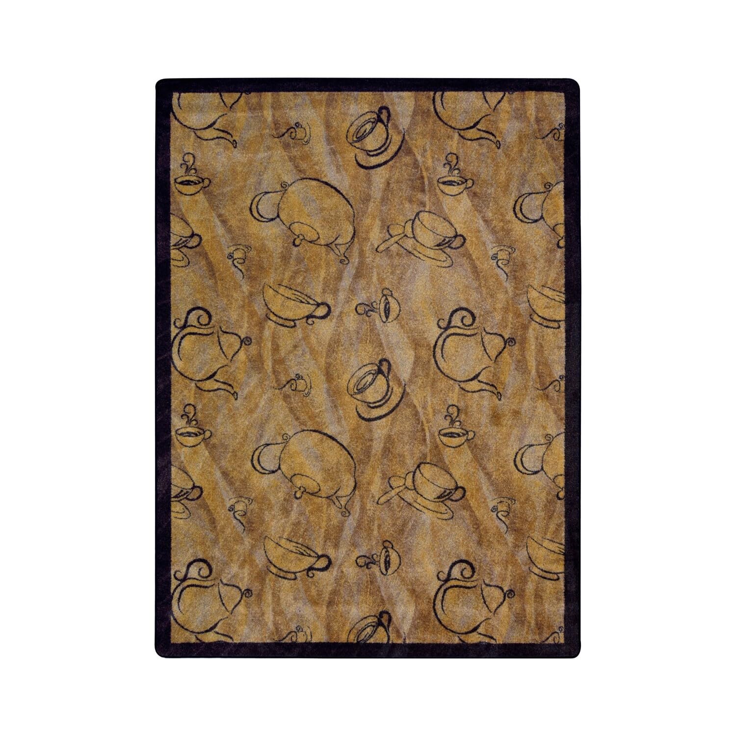 Joy Carpets Kaleidoscope Fresh Brew Whimsical Area Rugs in Mocha - Soft Non-Slip Living Room Rug for Bedroom, Nursery & Playroom Decor