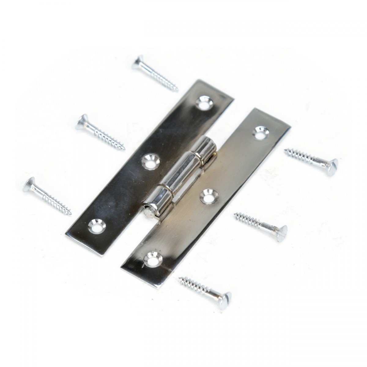 3.5 Inch Solid Cast Brass Kitchen Cabinet Hinges - Chrome H Cabinet Hinges with Hardware (Pack of 2) by Renovators Supply - Perfect for Cabinet Door Repair, Kitchen Renovation & DIY Home Improvement Projects