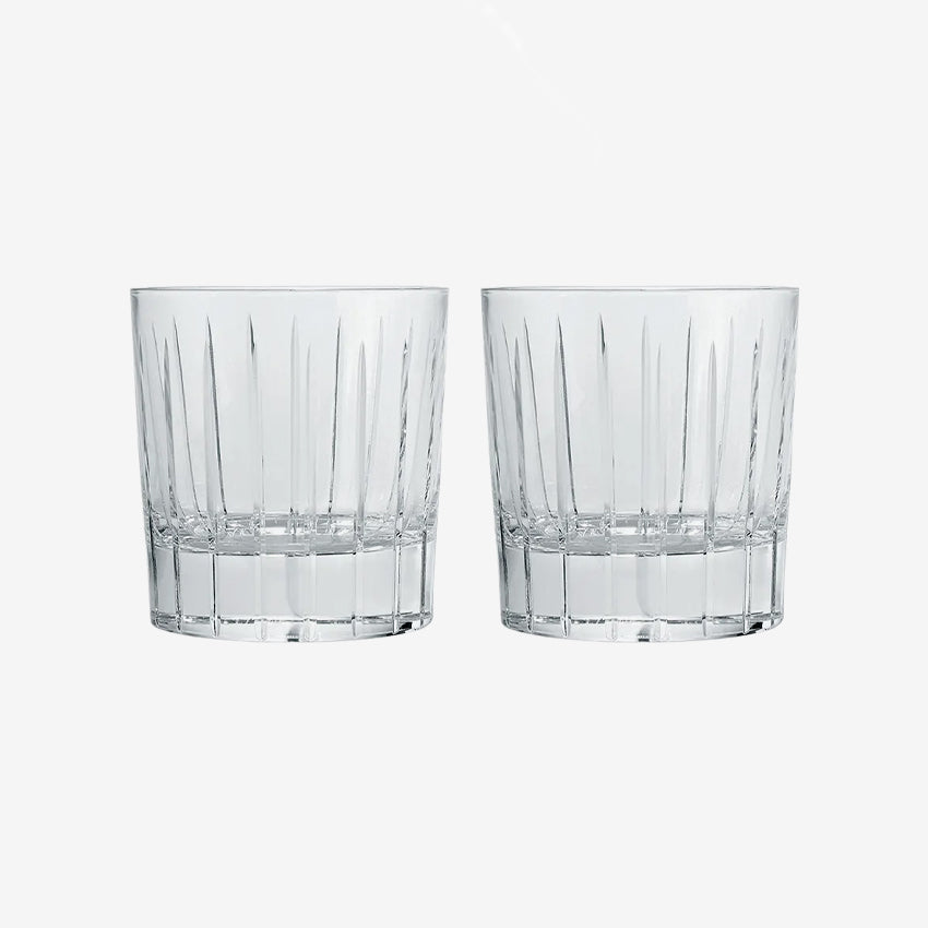 Christofle Iriana Vintage Whiskey Glasses - Set of 2 Crystal Old Fashioned Glasses for Bourbon, Scotch & Cocktails - Elegant Barware for Home Entertaining & Gifts