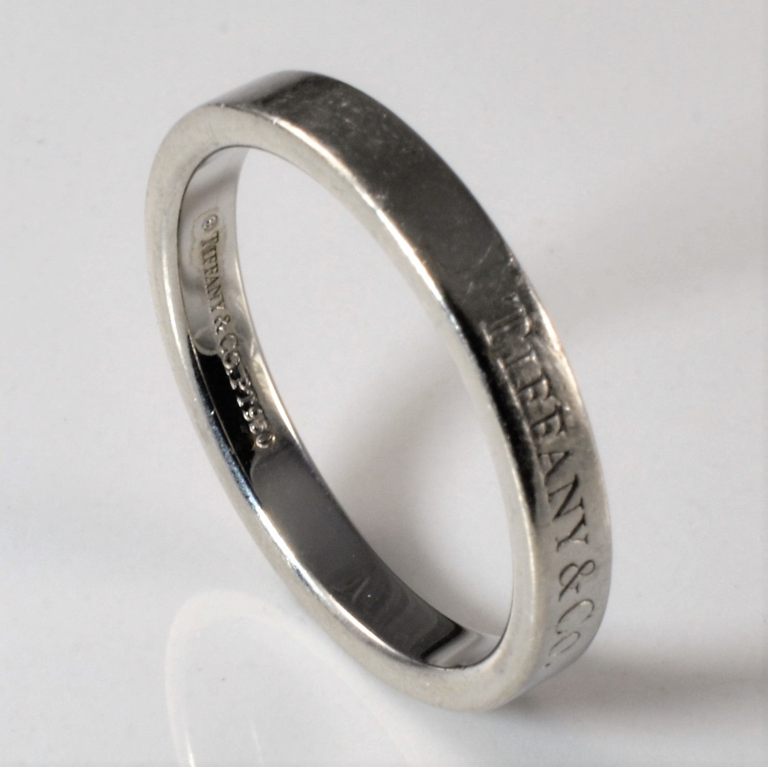 Tiffany & Co. Platinum Wedding Band Ring for Women - Size 7.75 | Elegant Jewelry for Engagement, Anniversary & Special Occasions