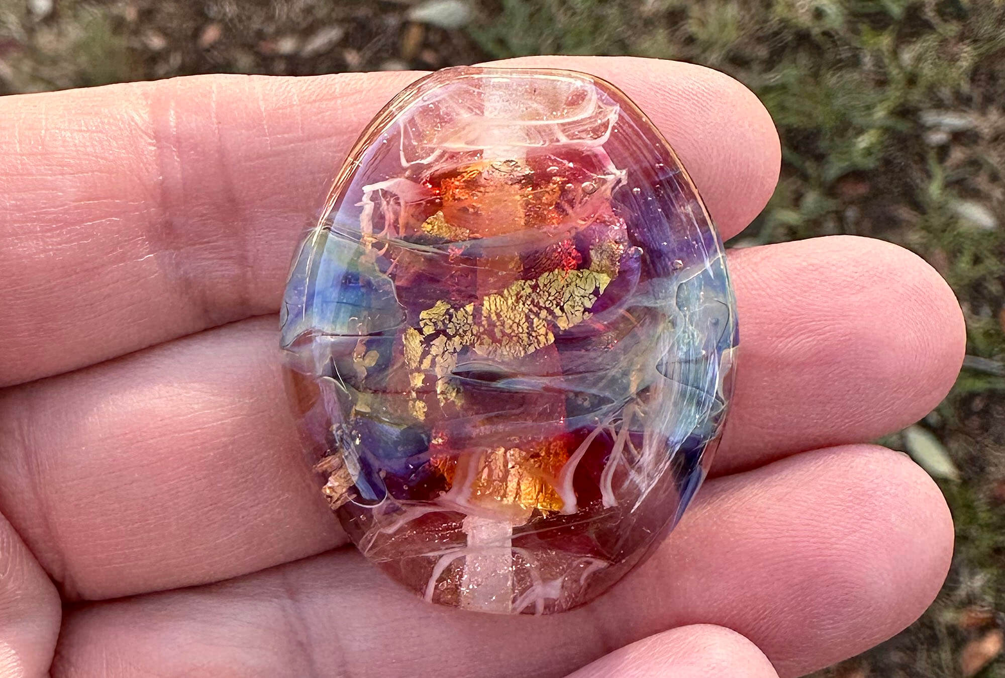 Handmade Sunset Pink Lampwork Glass Focal Bead for Jewelry Making - Perfect for Necklaces, Bracelets & DIY Craft Projects