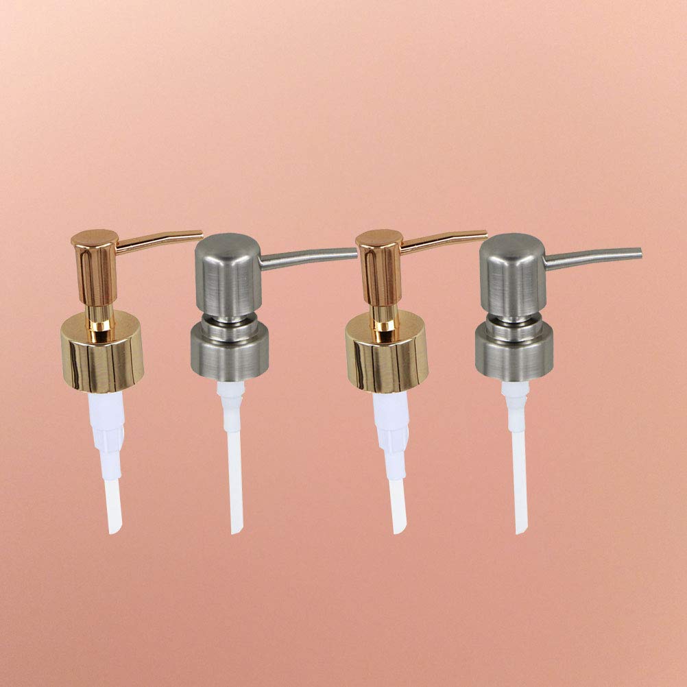 Hemoton 4-Pack Press Pump Head Replacement - Durable Dispenser Nozzle for Bottles | Ideal for Lotion, Soap & Cosmetic Containers