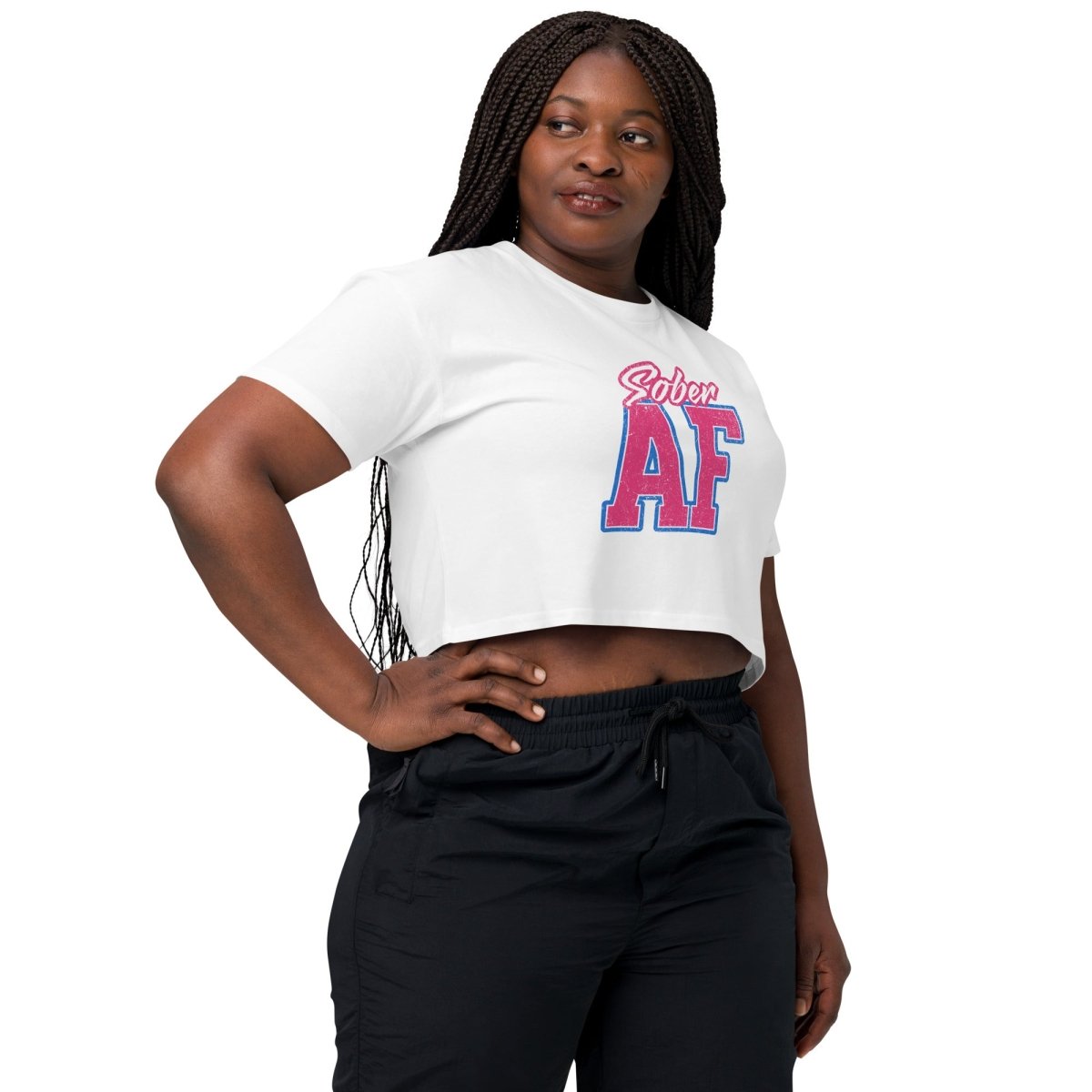 Sober AF Bold Collegiate Crop Top - Trendy College Outfit for Parties, Campus Wear & Casual Style | Perfect for Sorority Events, Girls Night Out & Everyday Fashion
