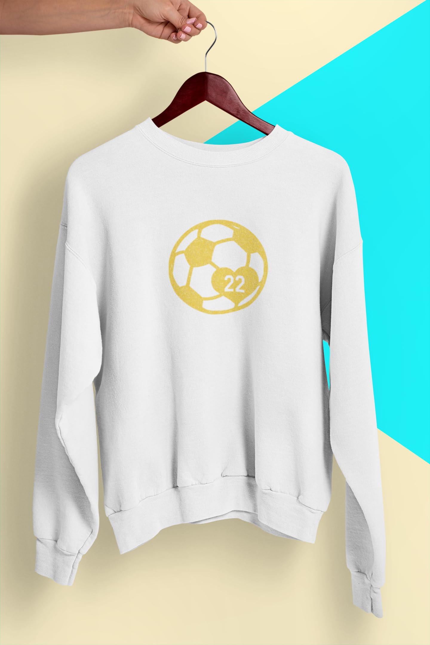 Custom Soccer Player Number Iron-On Decal - DIY Heat Transfer Patch for Jerseys, Shirts & Crafts (White Glitter) - Perfect for Team Uniforms, Gifts & Soccer Mom DIY Projects