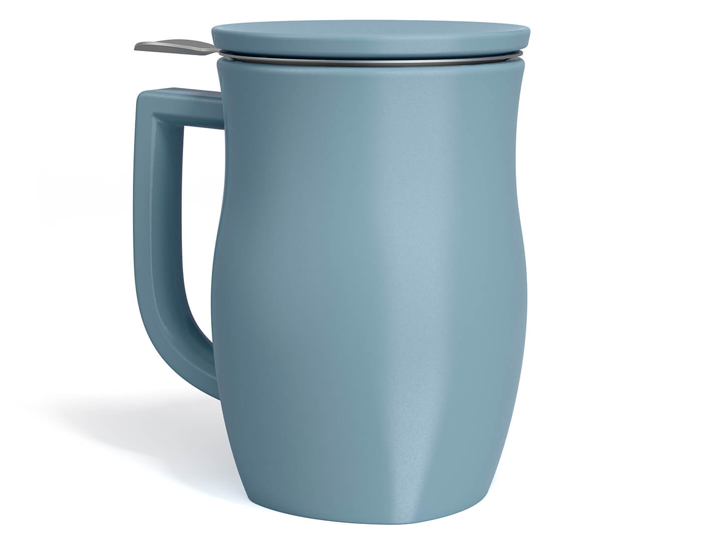 Premium Fiore Steeping Cup with Infuser Stone - Blue Glass Tea Infuser for Loose Leaf Tea - Perfect for Home, Office & Relaxation