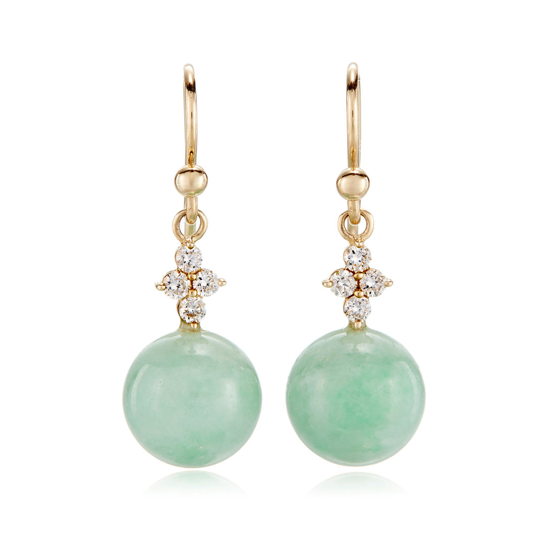 Exquisite Belgravia Earrings - Apple Green Jade & Diamond Accents | Elegant Jewelry for Women | Perfect for Weddings, Parties & Special Occasions