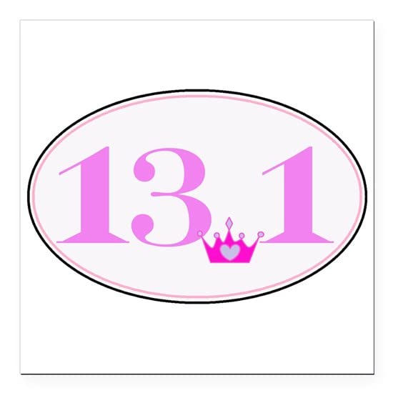 Princess Run 13.1 Square Car Magnet - 3x3 Inch Magnetic Bumper Sticker for Cars, Trucks & Vehicles - Perfect for Runners, Marathons & Race Day Decorations