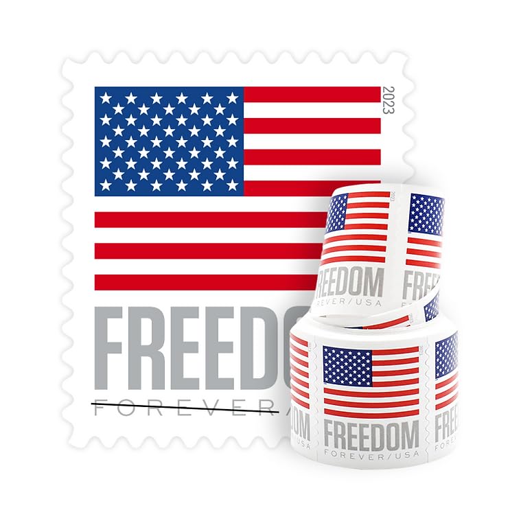100 US Flag Postage Stamps Roll - First Class Mail Stamps for Letters, Envelopes & Postcards | Perfect for Mailing, Collecting & Craft Projects