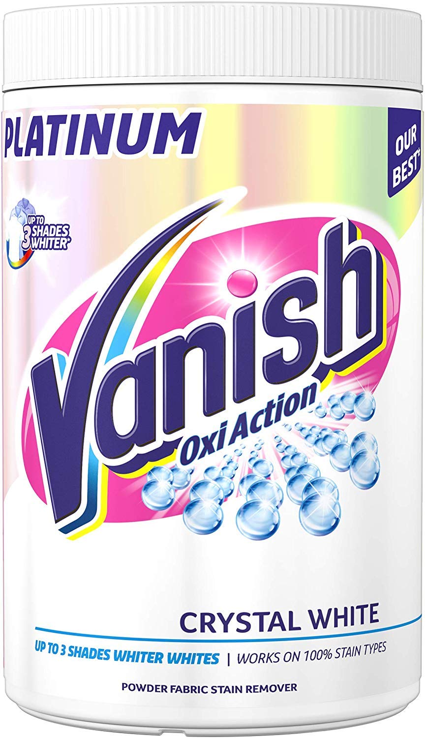 Vanish Crystal White Stain Remover Laundry Detergent 470g | Powerful Oxygen-Based Formula for Tough Stains | Whitens & Brightens Clothes | Ideal for Whites, Delicates & Everyday Laundry
