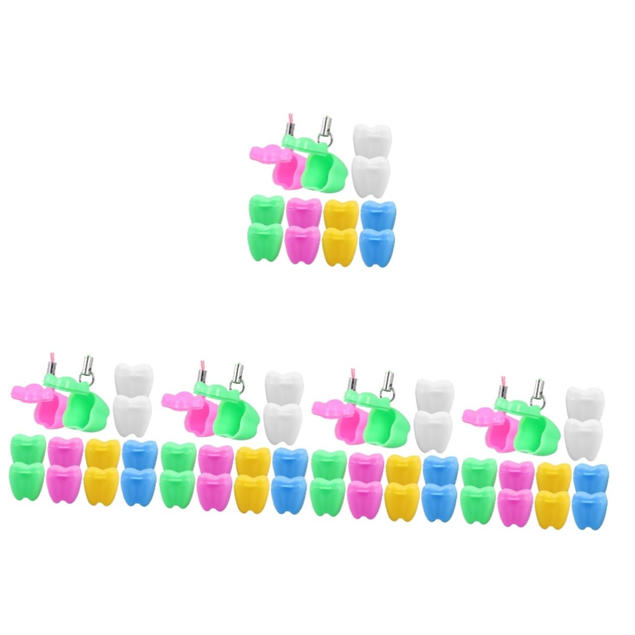 Hohopeti 60 Pcs Tooth Storage Box - Plastic Tooth Saver Necklace for Boys, Kids Tooth Keepsake Container - Perfect for Baby Teeth Preservation & First Tooth Keepsake Gifts